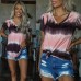 Spot summer new Amazon eBay popular European and American women's loose print short sleeve T-shirt top OM9314