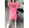 Handmade o neck Half sleeve cotton clothes For Women 2019 Outfits rose print long Dress Summer