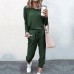 Spot autumn and winter new cross-border European and American women's clothing Amazon popular loose solid color long sleeve casual suit OM9126