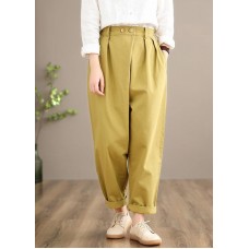 100% Yellow Jeans Fall Fashion Spring Button Down Sewing Pants