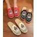 Black Embroideried Slippers Shoes