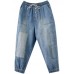 Elegant Blue pockets jeans Summer Cotton Pants