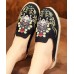 Black Embroideried Slippers Shoes