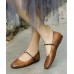 Brown Loafers For Women Genuine Leather Chic Lace Up Loafers
