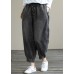 Modern Spring Wide Leg Pants Trendy Plus Size Denim Gray Sewing Elastic Waist Pockets Jeans